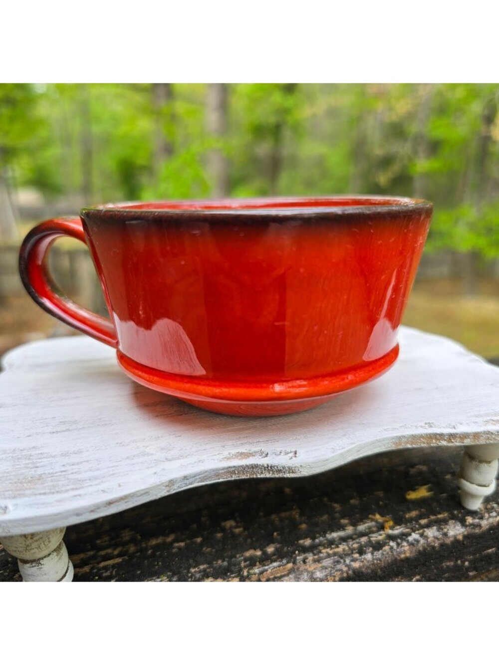 Vtg 1950 Metlox Poppytrail MCM Red Rooster Coffee Cup, C-Handle, GUC, (D)